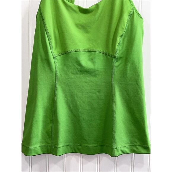 Lululemon VGUC Run Pace Tank Frond Lime Green Size 6 Shelf Bra Mesh Details - Picture 3 of 7